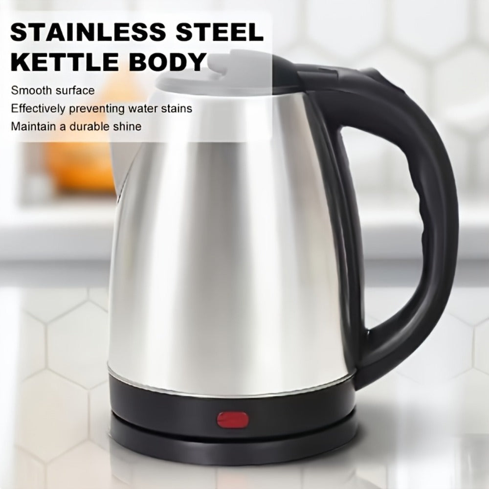 Electric Kettle Stainless Steel 2L Large Capacity 67.63oz with Auto Shut-Off, LED Indicator, BPA-Free Double Wall, Fast Boiling for Coffee & Tea – Black Hot Water Kettle for Home, Office & Dorm