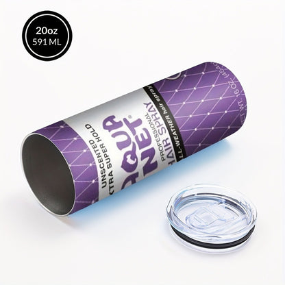 80s Retro Insulated Tumbler 20oz Stainless Steel - Vintage Nostalgia Travel Mug with Lid & Straw Purple Blue Graphic Gift for 80s Lovers Cosmetologists Mom Christmas
