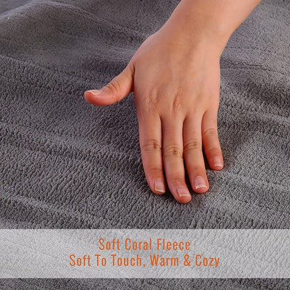 Heated Mattress Pad Queen King Twin Full – Soft Coral Fleece Electric Bed Warmer Under Blanket with 4 Heating Levels, 10-Hour Auto Shut Off, Fast Heating – Cozy Winter Bedding Warmer for Deep Sleep