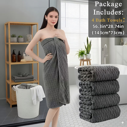 Microfiber Bath Towel Set Ultra-Soft Quick-Dry Skin-Friendly 4-Piece & 8-Piece Sets with Hair Drying Cap Multi-Color Options Luxury Spa Quality for Home Family Gifting