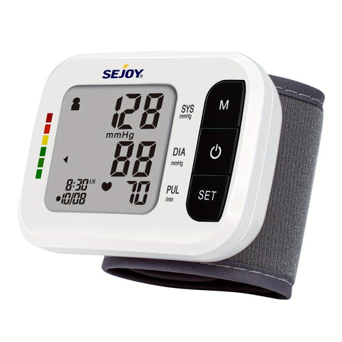Wrist Blood Pressure Monitor - Sejoy Automatic Digital BP Machine with Large LCD Display, Wrist Strap & Batteries Included, Portable & Accurate for Home Use & Travel (Blue / White / Black / Purple)