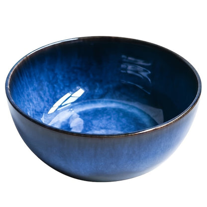 Extra Large Ceramic Bowls Set of 2 – 81oz Deep Blue Salad Bowl, Ramen Noodle Soup Bowl, Stylish Durable Dinnerware for Home Kitchen, Restaurant & Holiday Gift