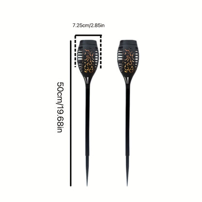 Solar Torch Lights Flickering Flame Outdoor – Auto On/Off Dancing Flame Solar Garden Lights IP54 Waterproof | Landscape Pathway Torch for Garden, Yard, Patio & Christmas Decoration | 6/8/12pcs Blue