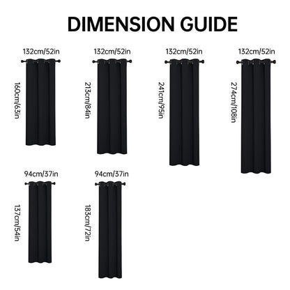Blackout Curtains 4 Panels 100% Light Blocking Thermal Insulated Noise Reducing Grommet Window Curtains for Bedroom Living Room Balcony Multiple Sizes