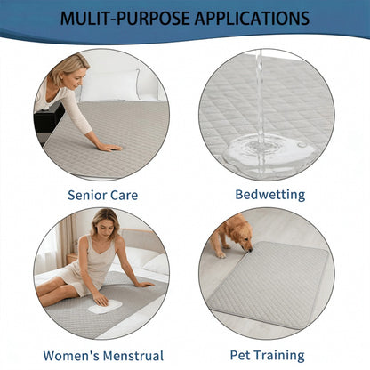 Washable Leak-Proof Mattress Protector for Seniors - Breathable Mesh Polyester, Urinary Incontinence & Bedwetting Pad | Twin, Full, Queen, King