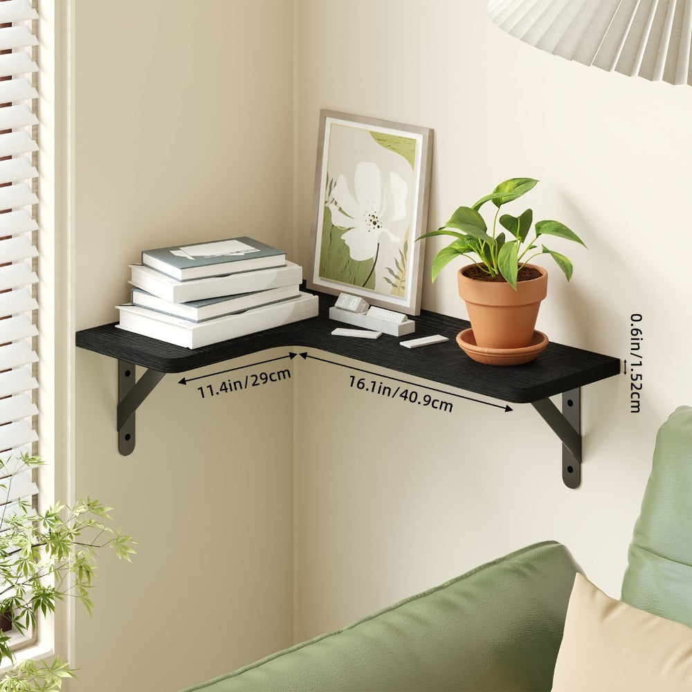 Corner Floating Shelves Wall Mounted Set – Multi-Color Rustic Corner Shelf for Bedroom, Bathroom, Kitchen & Living Room