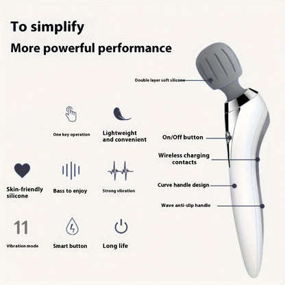 Wireless Stick Massager for Full Body – Portable Rechargeable Personal Massager for Neck, Back, Shoulder, Waist & Legs, Easy to Carry Muscle Tension Relief Tool for Home Office Travel