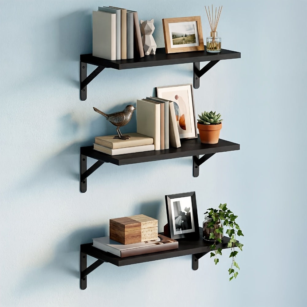 Floating Shelves for Wall – 3 or 6pcs Heavy Duty Farmhouse Wall Shelves for Bedroom, Bathroom, Living Room & Kitchen Decor – Long Ledge Shelf for Storage & Display (Multiple Colors & Sizes)