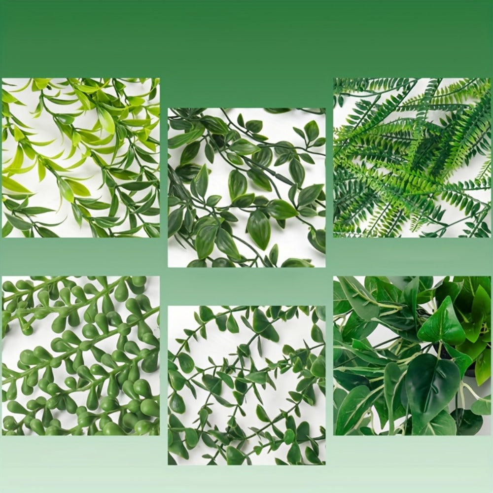 Artificial Hanging Ivy Vines – Fake Eucalyptus & Mandala Green Vine Plants for Indoor Wall Decor – Faux Hanging Plants for Bedroom, Bathroom, Balcony, Bookshelf & Living Room Aesthetic – 6 or 8 Pack