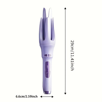 Automatic Hair Curler - One Button Electric Rotary Curling Iron with LED Display, 9-Speed Intelligent Temperature Control, Anti-Winding Anti-Scald Design, Portable for Travel & Home, Gift for Women