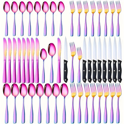 Stainless Steel Flatware Set, Mirror-Polished Cutlery Set for Home & Hotel, Gift Box Included, Dishwasher Safe Silverware for Parties, Weddings & Banquets