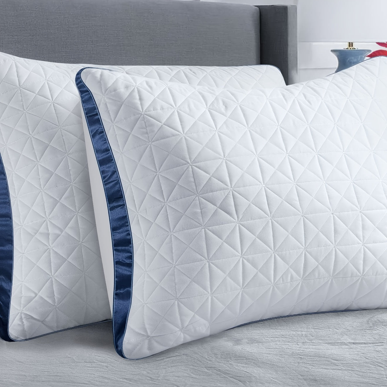 Hotel Luxury Bed Pillows for Sleeping – Down Alternative Gusseted Pillow Set, Supportive & Breathable for Side Back Stomach Sleepers, Standard Queen King Size, Pack of 2 or 4