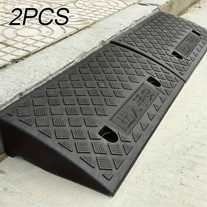 Curb Ramp Heavy Duty Plastic 3000 lb Portable Lightweight for Car SUV Motorcycle Bike Wheelchair Scooter Driveway Sidewalk Loading Dock Garage Outdoor Use Mobility Aid Ramp 2/4 Pack Black