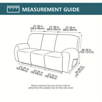 Jacquard Stretch Sofa Recliner Cover Big Leaves - High Stretch Soft Washable Slipcover for 1 2 3 Seat Loveseat with Console Furniture Protector Home Decor, 6 Colors