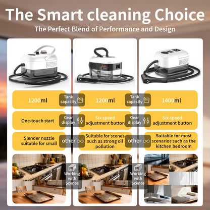 High Temperature Steam Cleaner Handheld Carpet Cleaner High Pressure for Kitchen Grease Sofa Air Conditioner Washing Machine Tile Grout Easy Carry Home Use