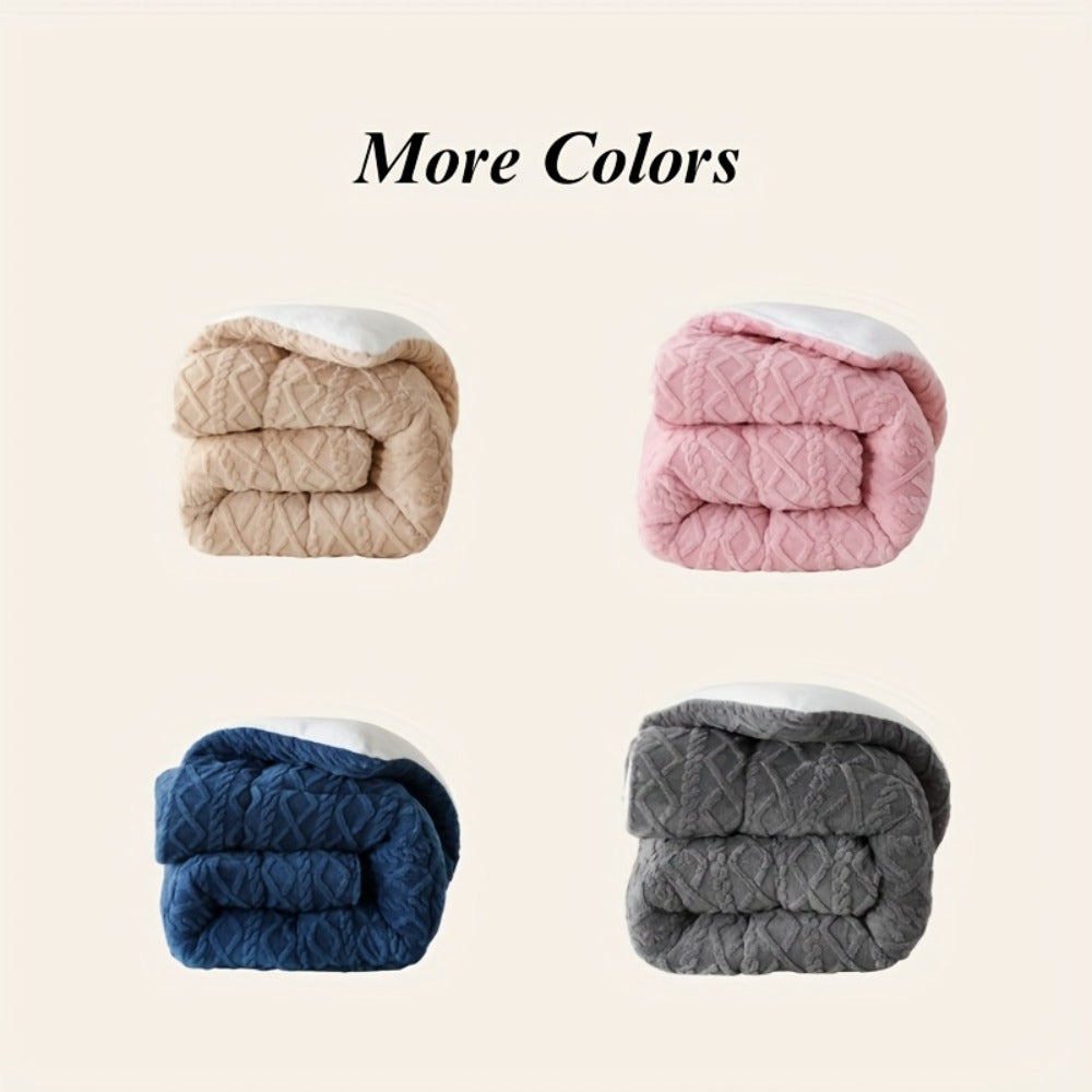 Sherpa Comforter Double-Sided Plush Taffeta, Extra Thick 500GSM Warm Fluffy Comforter for Autumn & Winter – Soft Cozy Bedding for Twin XL, Full, Queen, King (Grey/Pink/Beige/Blue)