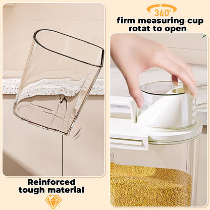 Airtight Food Storage Containers 2/4/6 Pack - BPA-Free 2.5L & 3L Plastic Pantry Bins with Lids, Measuring Cup, Leakproof Seal for Nuts, Flour, Rice, Kitchen Organizer