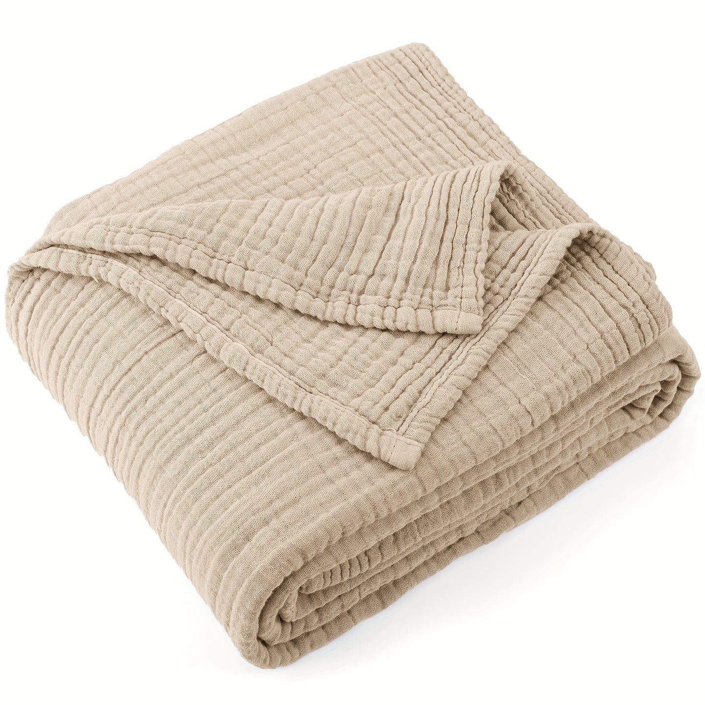 Muslin Blanket 100% Cotton 6-Layer – Breathable Soft Gauze Throw for Couch & Bed, All Season, Machine Washable, 13 Colors, 5 Sizes