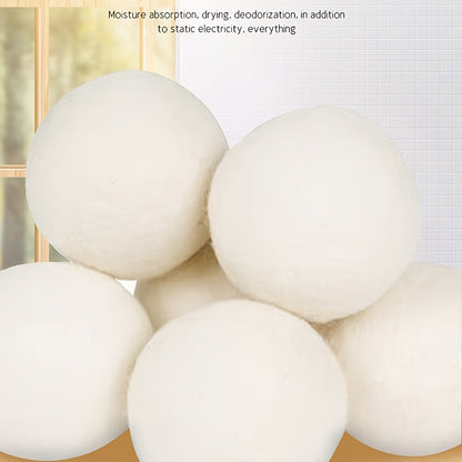 Wool Dryer Balls XL 6 Pack – 100% Natural Wool Fabric Softener, Reusable Dryer Balls Reduce Drying Time & Wrinkles, Chemical-Free Laundry Balls Safe for Baby Clothes & Sensitive Skin
