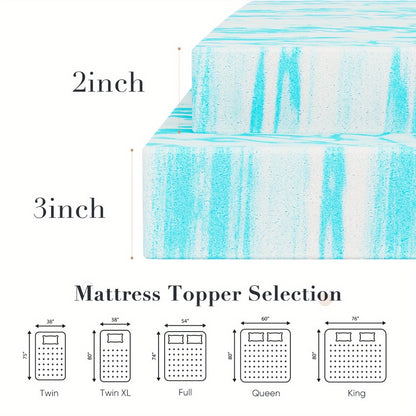 Cooling Gel Swirl Mattress Breathable Lightweight Comfort Foam Bed - Twin Full Queen King + Ergonomic Foam Neck Support Pillow - Choose Mattress Thickness 2in 3in or Gray Pillow Separately or Combined