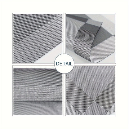 PVC Placemats Set of 6 Heat Resistant Non-Slip Washable Table Mats for Kitchen Dining Table, Easy Clean Vinyl Dinner Mats 11.8x17.7 Inch (Golden, Brown, Silver)