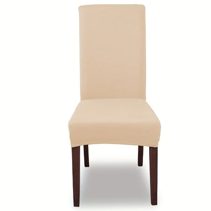 Silky Fiber Elastic Dining Chair Covers Set | Stretch Milk Fiber Slipcover, All-in-One Furniture Protector for Kitchen Wedding Office Hotel Living Room, 4pcs or 6pcs, 8 Colors