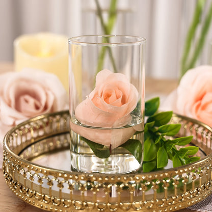 Clear Glass Cylinder Vases 24pcs Bulk Set - 4, 8, 12 Inch Tall Flower Vases for Centerpieces, Hurricane Floating Candle Holder for Wedding Party Table Home Decor, Valentine's Day Gift