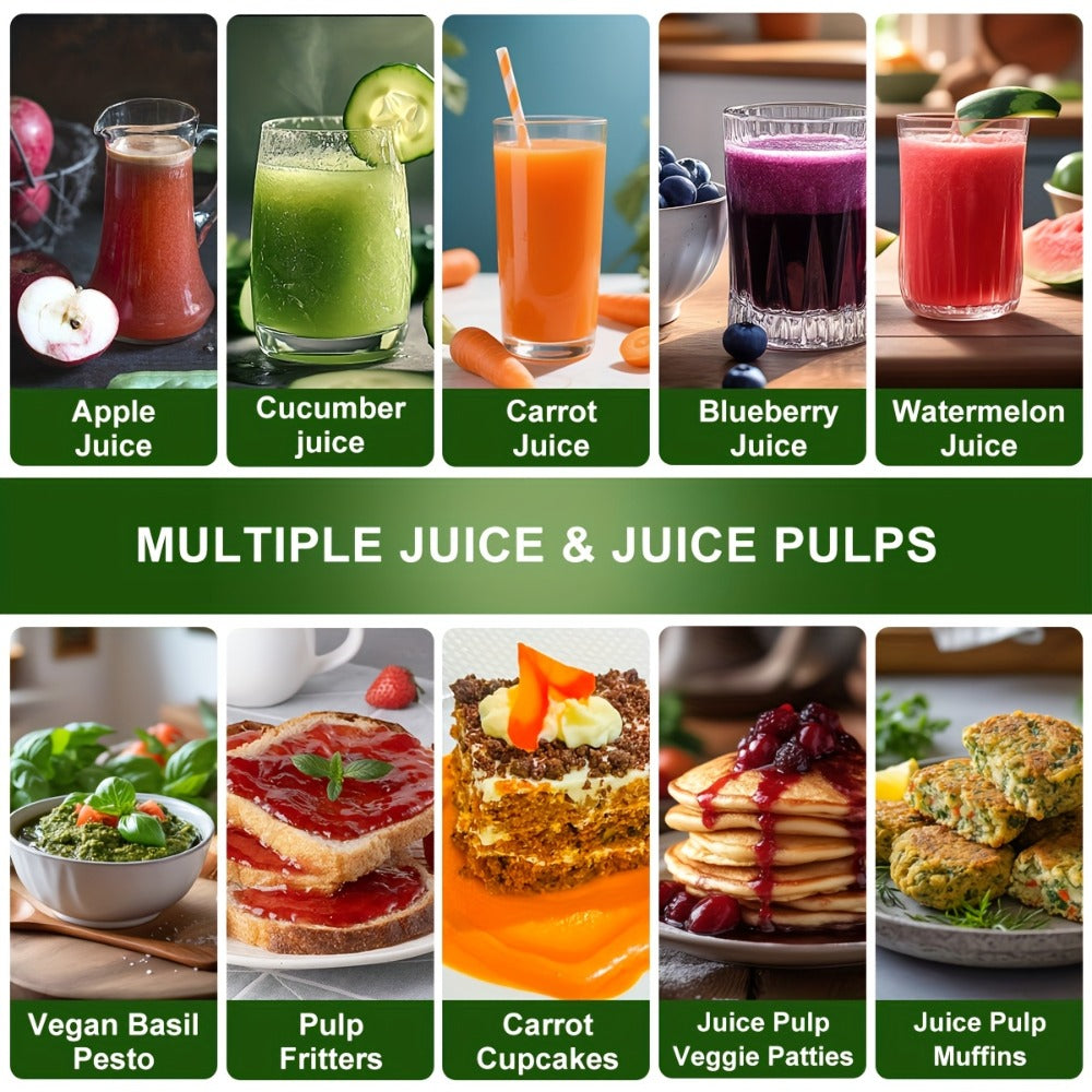 Centrifugal Juicer Machine 500W Wide 3" Feed Chute for Whole Fruits & Vegetables - Dual Speed, High Juice Yield, Stainless Steel, Dishwasher Safe Detachable Parts, Easy Clean Juicer for Healthy Living