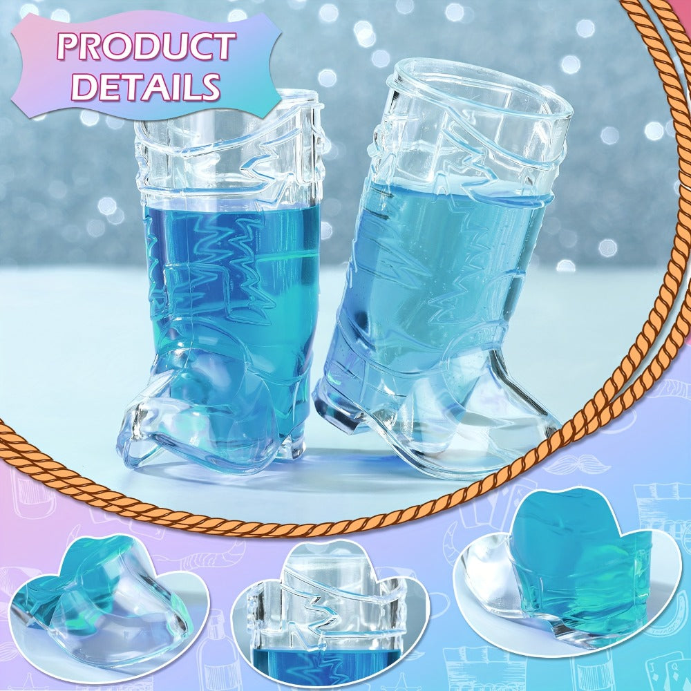 Mini Neon Cowgirl Hats with Boot Shot Glasses – 20pcs Western Party Decorations for Bachelorette, Birthday, Country Theme, Disco & Holiday Celebrations, Neon Cowboy Hat Party Favors