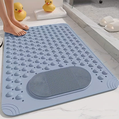 Non-Slip Bath Mat with Massage Buttons - PVC Shower Mat with Polka Dot Pattern, 0.35" Thick Rectangular Bathroom Safety Mat | Anti-Slip Bathtub Mat for Shower, Tub & Bathroom Floor | Multiple Colors