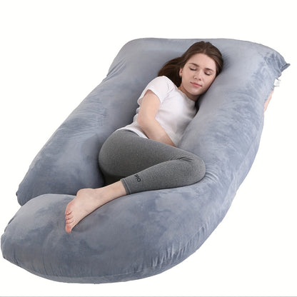 Pregnancy Pillow J-Shape 60 Inch Full Body Maternity Pillow with Velvet Cover – Back Leg Belly Support for Pregnant Women Side Sleeper Body Pillow Multiple Colors