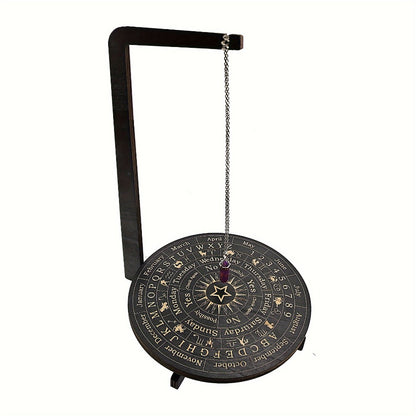 Wooden Pendulum Stand for Divination – Crystal Display Holder, Witchcraft Altar Decor, Meditation Ritual Necklace Organizer & Constellation Moon