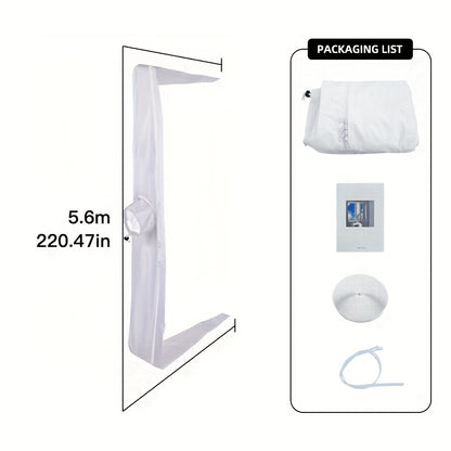 Portable AC Window Sealing Strip Universal | Adjustable Air Conditioner Exhaust Hose Seal Kit with Zipper & Adhesive | 4M 5M 220" 236" Sizes for All Portable Air Conditioners
