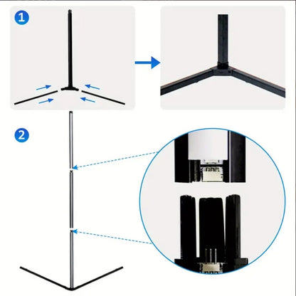 RGB Smart Floor Lamp 56 Inch – 16 Million DIY Color Changing with App & Remote Control, Music Sync, 4 Modes, USB Powered for Game Room, Christmas & Halloween Decor (1, 2 or 4 Pack)