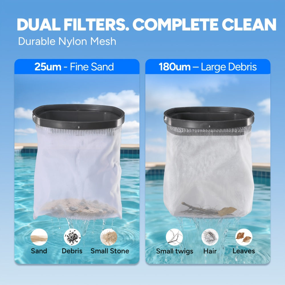 Cordless Pool Vacuum Cleaner with Telescopic Pole, 15.8 GPM Powerful Suction, 60-Min Runtime, Handheld Rechargeable Pool Cleaner for Above Ground & Inground Pools, Removes Leaves & Debris