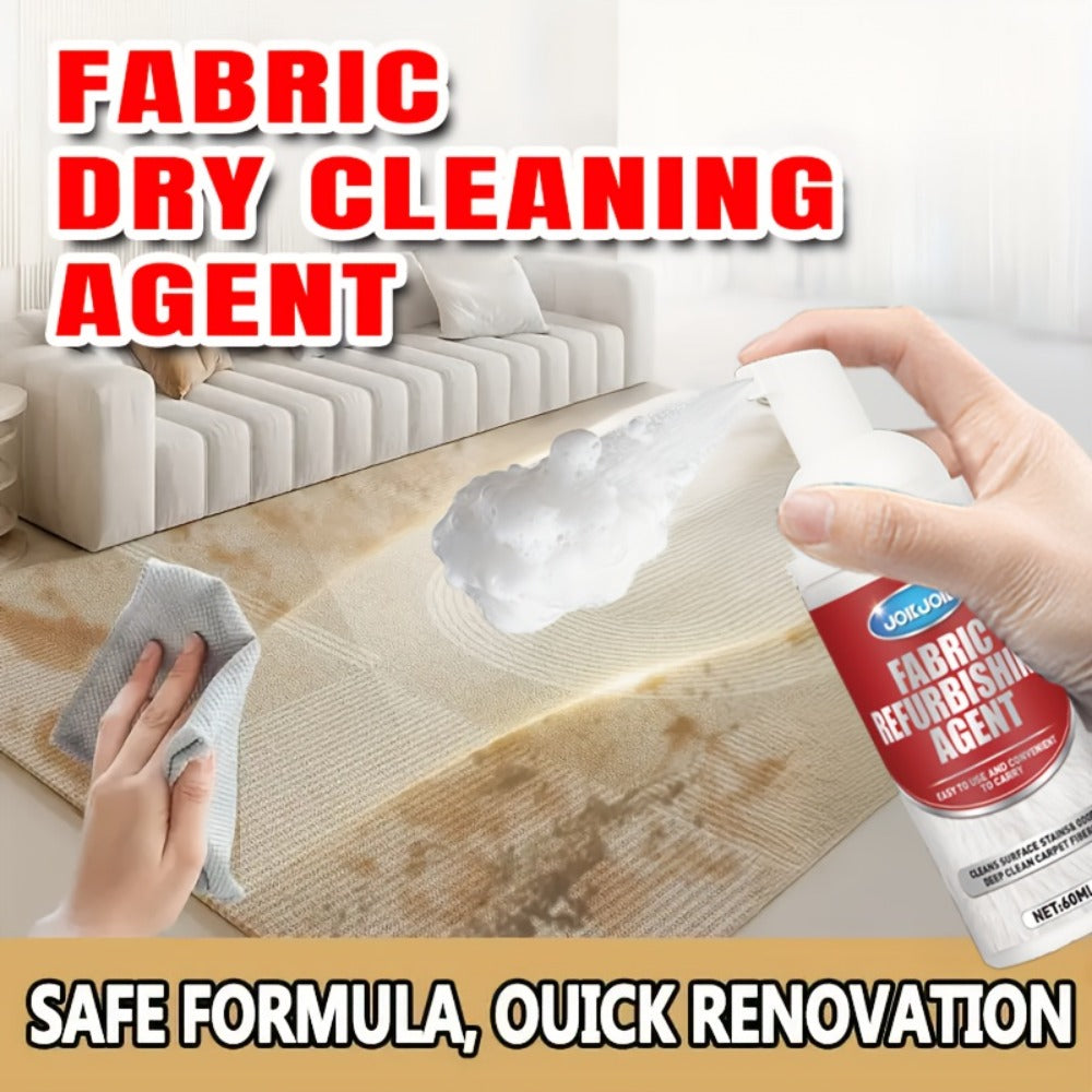 Fabric & Upholstery Cleaner Spray 2.03oz with Towel – Deep Stain Remover for Carpet, Sofa & Car Interior, Glycerin-Based Surfactant-Free Formula, Easy Spray Application for Home & Auto
