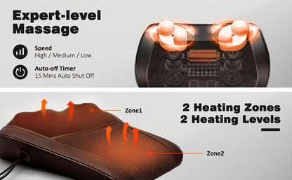 Neck Massager Pillow Heated Acupressure Electric Deep Tissue Kneading for Neck Shoulder Back Leg Muscle Relaxation Gift for Mom Dad Women Men
