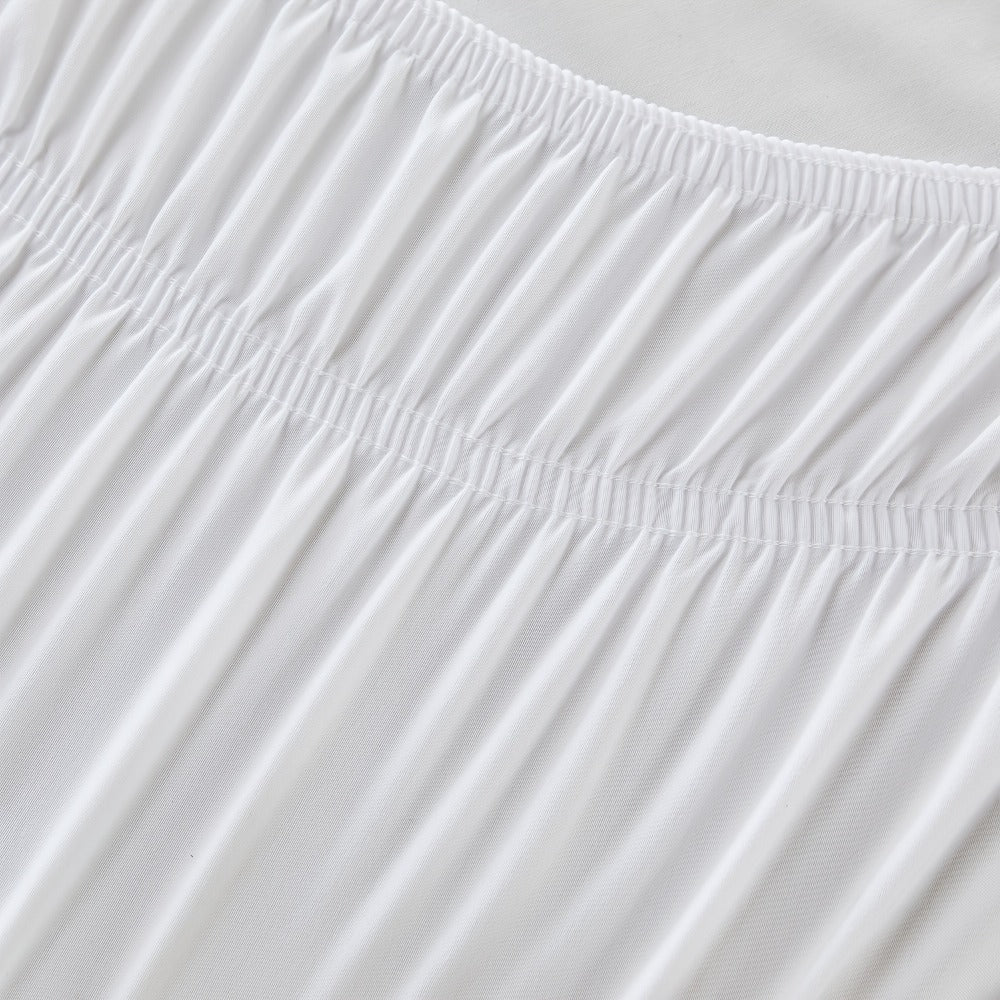 Bed Skirt with Adjustable Elastic Belt - Ruffle Microfiber Dust Ruffle 15 Inch Drop, Hotel Quality, Fade Resistant, Machine Washable, Easy Wrap Fit