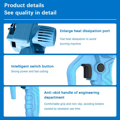 Electric Chainsaw 4 Inch Portable for Makita 21V Battery | 19.2FT/S High Speed Auto Oiler Handheld Saw with 2 Batteries | Lightweight Tree Branch Trimming Tool