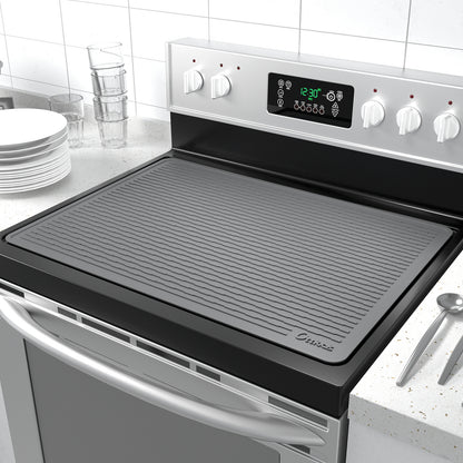 Silicone Stove Top Cover Mat 30x21in – Thick Anti-Slip Glass Cooktop Protector, Heat Resistant Electric Stove Cover, Kitchen Countertop Mat & Dish Drying Pad for Home & Restaurant