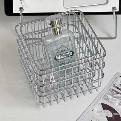 Storage Basket Open Weave Organizer – Multi-Purpose Woven Bin for Bathroom Shelf Kitchen Desk Bedroom Home Organization Sturdy Sleek Design