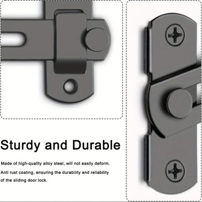 Stainless Steel Door Bolt Lock 180° Flip Latch – Set of 4 Heavy Duty Security Locks with 2 Keys for Garage Stable Bathroom Outdoor Gate Shed Fence Home Door