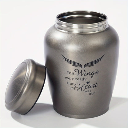 Cremation Urn for Human Ashes Large 8.5 Inch Stainless Steel Burial Urn for Adult Male Female, Memorial Urn for Cremated Remains Holds Up to 180 LBS, Silver or Black
