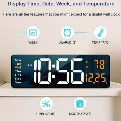 LED Digital Alarm Clock with Dual Alarm, Countdown Timer & 4-Level Dimmer for Bedside Nightstand