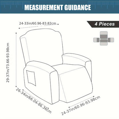 Recliner Chair Cover High Elasticity Stretch Swirl Pattern Slipcover Dust Scratch Resistant Washable Pet Friendly Fits Single Seater Sofa Massage Chair Living Room Furniture Protector