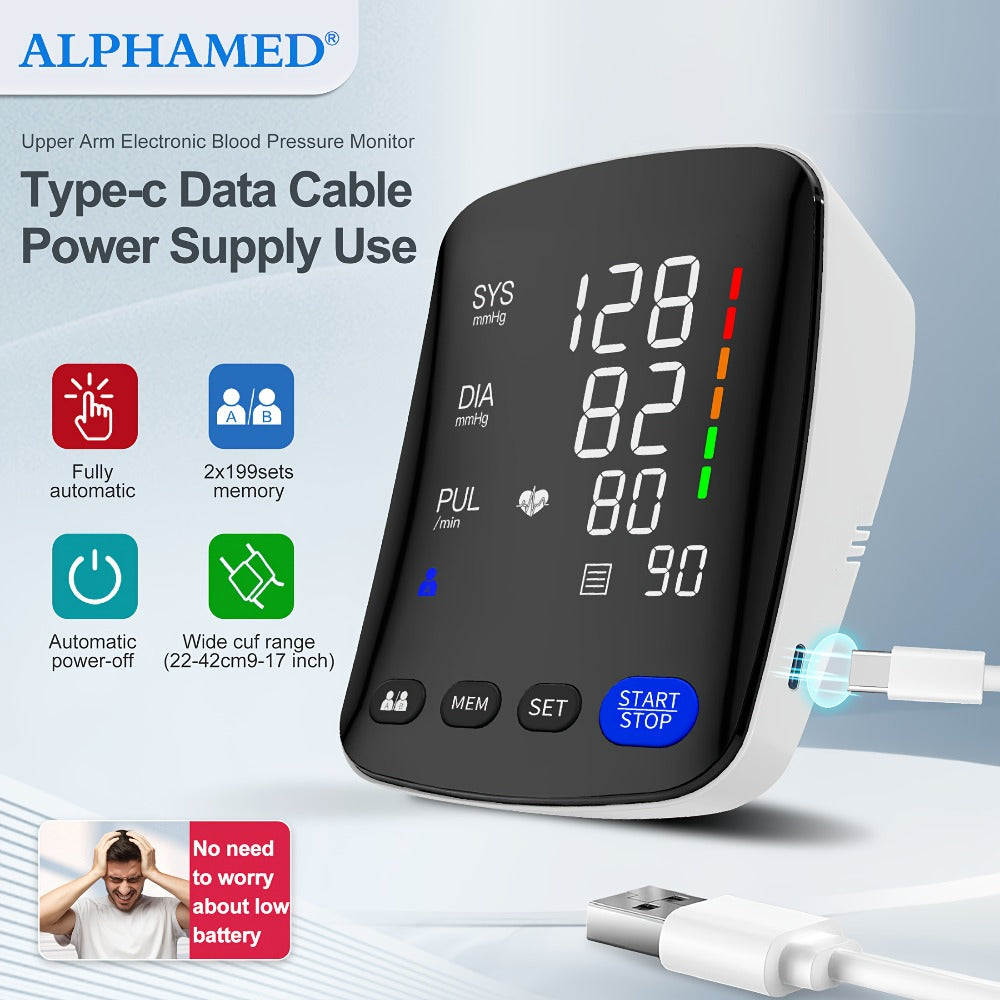 Blood Pressure Monitor Upper Arm - Automatic Digital BP Machine, Large Display, 2-4 User Memory 199 Readings, 8.7-17" Cuff, Home Blood Pressure Meter with Irregular Heartbeat Detection, 3 Models
