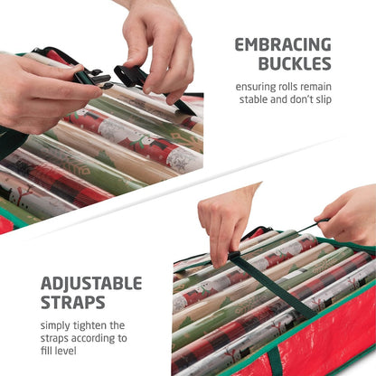 40-Inch Waterproof Holiday Storage Bag - Large Underbed Organizer with Zipper, Interior Pockets & Dustproof Cover for Christmas Decorations, Gift Wrap & Seasonal Items