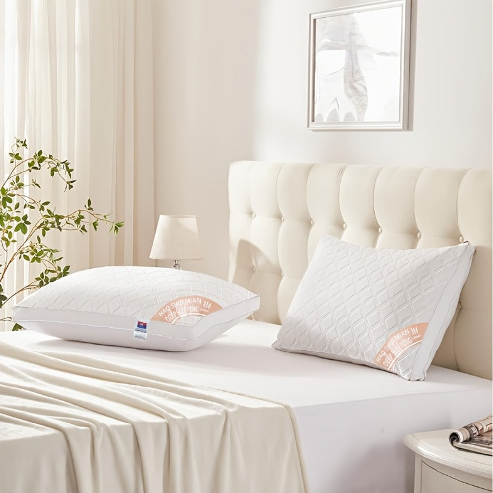 Queen Size Pillows for Side Sleepers – 800g Heavyweight Hotel Collection, Hypoallergenic Down Alternative, Ultra-Plush & Resilient, Machine Washable 20x30 Inches – Available in 1, 2 & 4 Pack (White/Gray)
