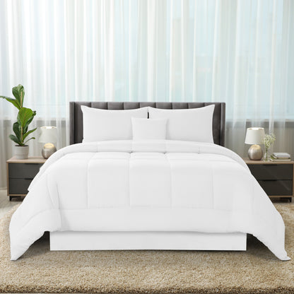 5-Piece Comforter Set – Down Alternative Reversible Quilted Bedding with Bed Skirt & Pillow Shams, Twin Queen King, All Seasons – 13 Colors