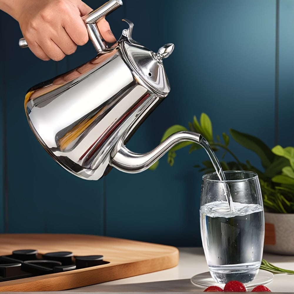 Stainless Steel Tea Kettle with Filter – Tea Pot Coffee Pot Cold Water Pitcher for Home Hotel Restaurant, Induction Cooker Compatible, Thickened